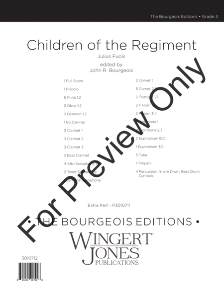 Children Of The Regiment - Full Score