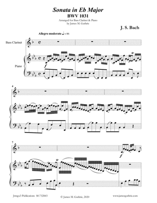 BACH: Sonata in Eb BWV 1031 for Bass Clarinet & Piano