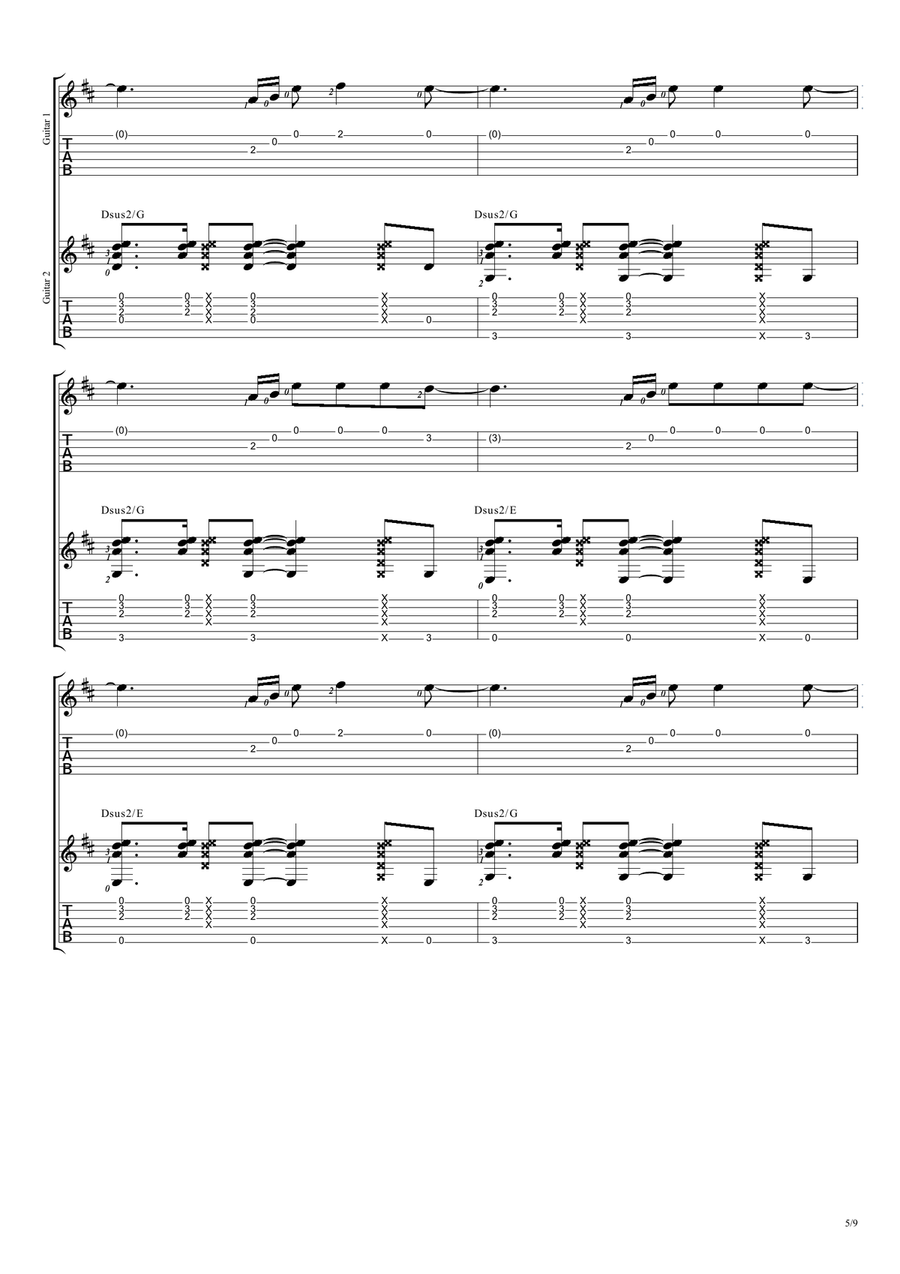 Sunflower Acoustic Guitar scores gallery preview page 5