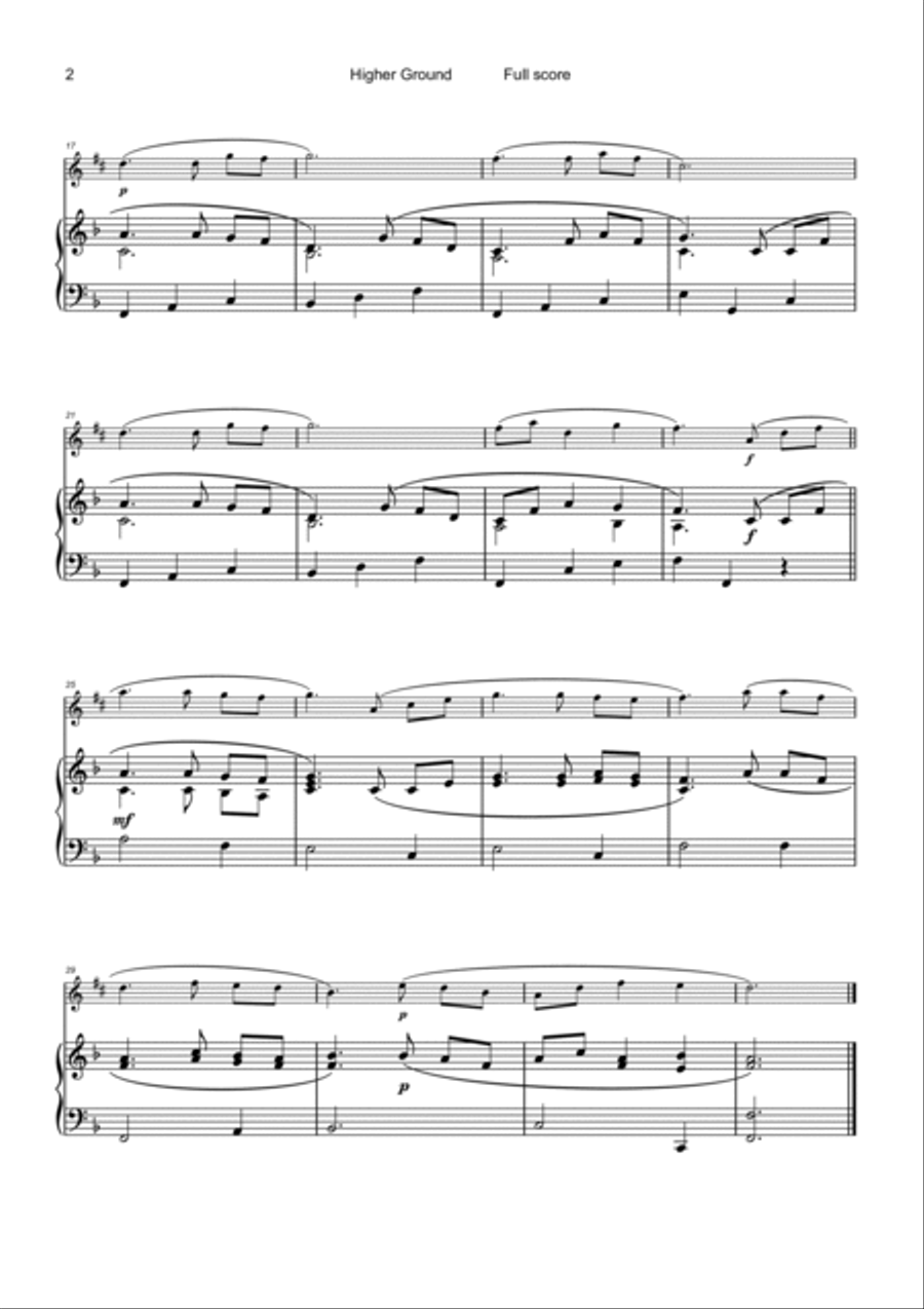 Higher Ground, Gospel Hymn for Alto Saxophone and Piano Alto Saxophone scores gallery preview page 2