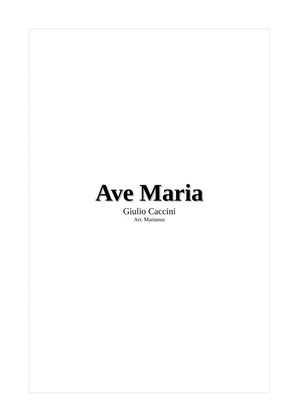 AVE MARIA - CACCINI - Main melody with chords for accompaniment