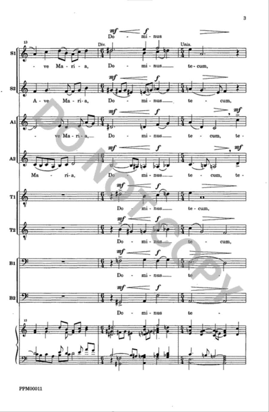 Ave Maria Op. 261 SSAATTBB scores gallery preview page 4