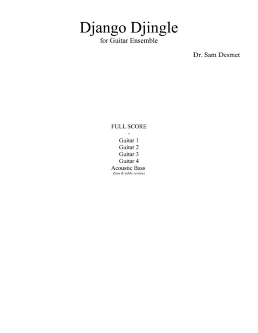 Django Djingle for Guitar Ensemble Guitar Ensemble scores gallery preview page 4
