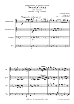 Book cover for The Toreador Song from Carmen - (long version) - Brass Quartet