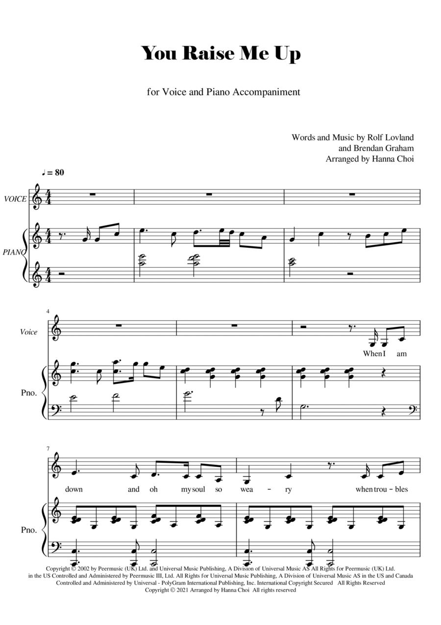 You Raise Me Up You Raise Me Up Voice scores gallery preview page 1