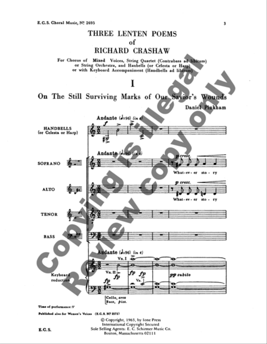 Three Lenten Poems of Richard Crashaw 4-Part scores gallery preview page 9