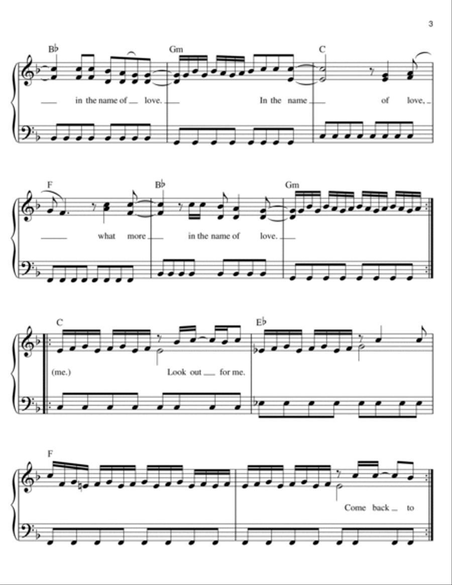 Pride (In The Name Of Love) Voice scores gallery preview page 3