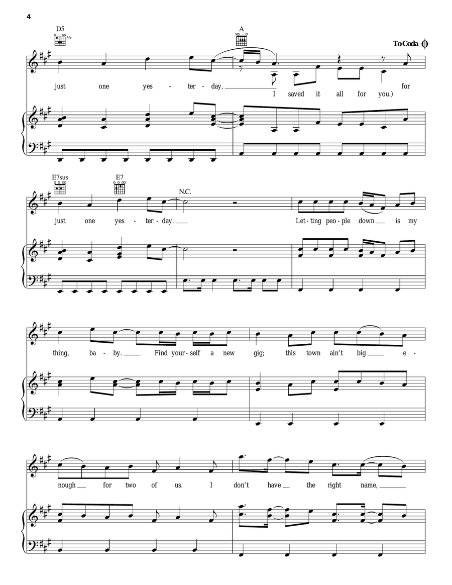 Just One Yesterday Acoustic Guitar scores gallery preview page 4