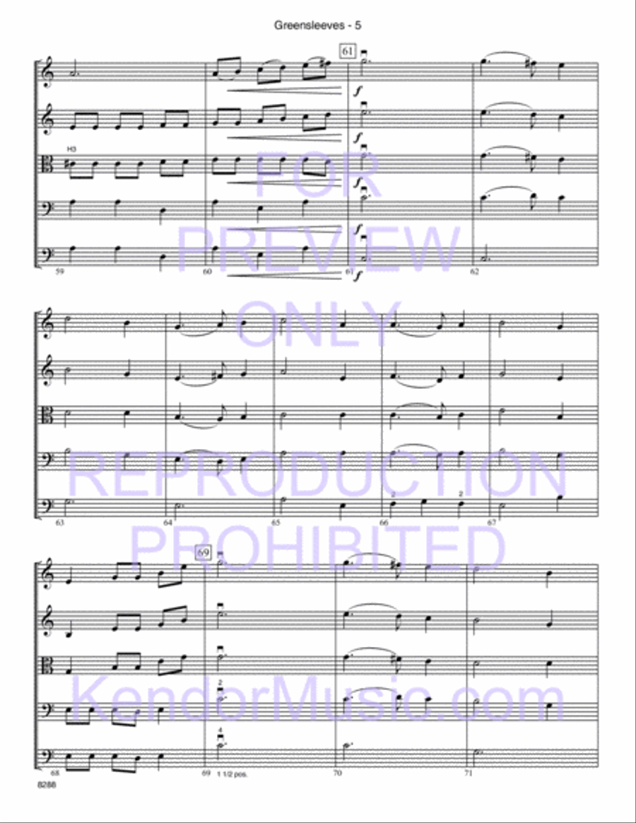 Greensleeves Greensleeves String Orchestra scores gallery preview page 6