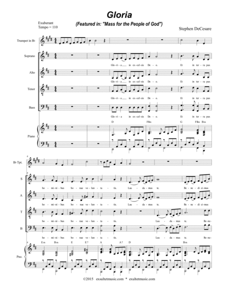 Gloria (from "Mass for the People of God" - Piano Score) image number null