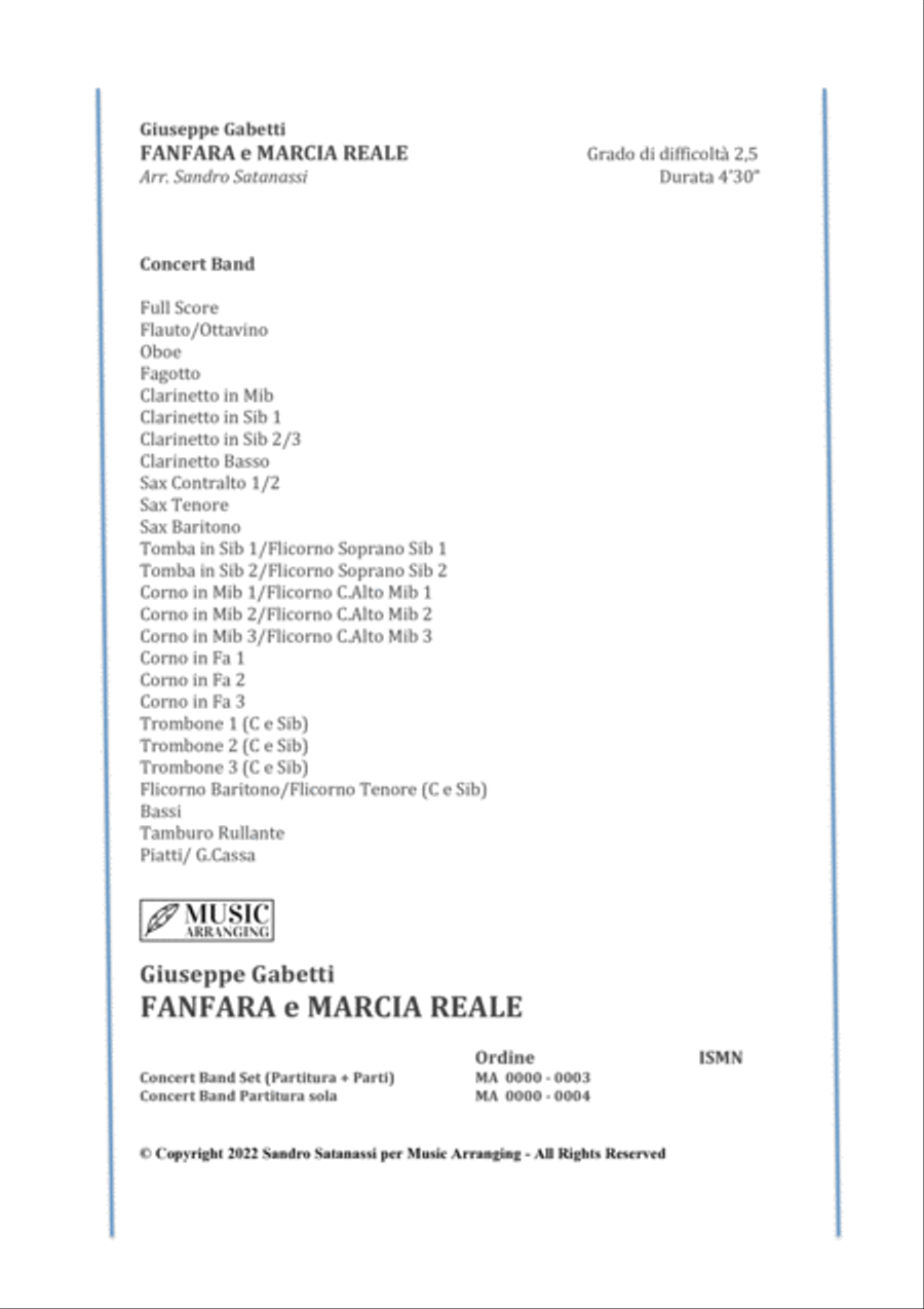 Fanfara e Marcia Reale Fanfara e Marcia Reale Concert Band scores gallery preview page 3