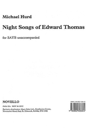 Book cover for Michael Hurd: Night Songs Of Edward Thomas