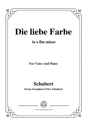 Book cover for Schubert-Die liebe Farbe,from 'Die Schöne Müllerin',Op.25 No.16,in a flat minor,for Voice&Piano