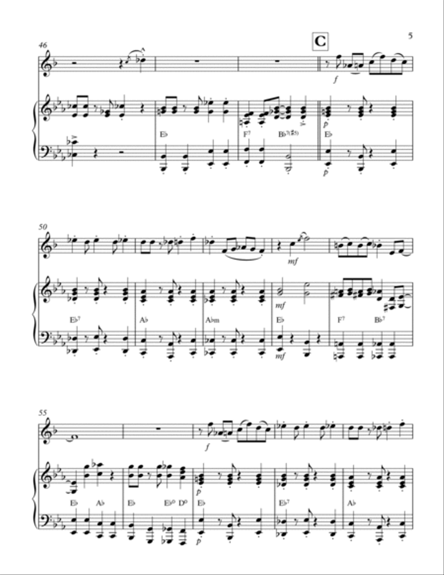 The Flapper's Ball (1920's-style): Tenor Sax & Piano Woodwind Duet scores gallery preview page 5