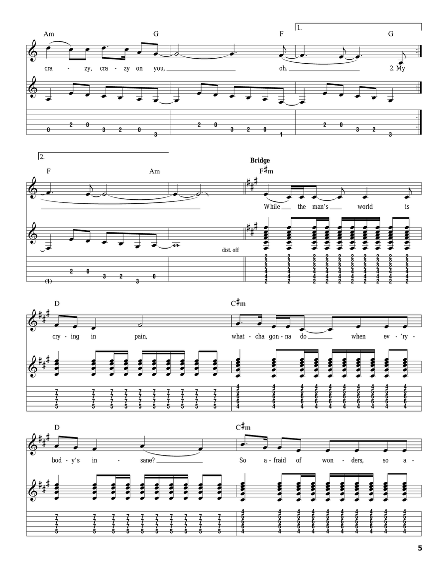 Crazy On You Acoustic Guitar scores gallery preview page 5