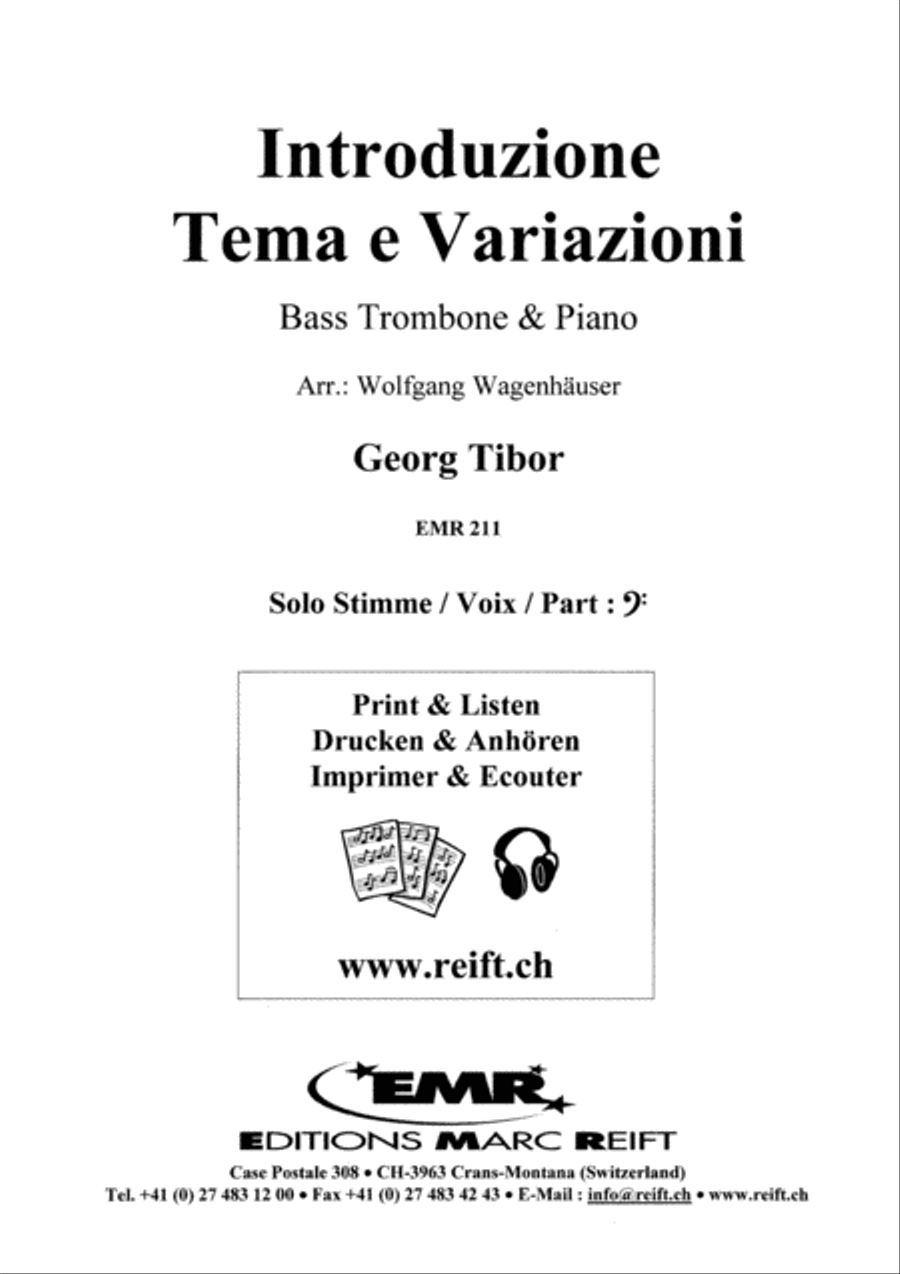 Introduzione Tema e Variazioni Bass Trombone scores gallery preview page 2