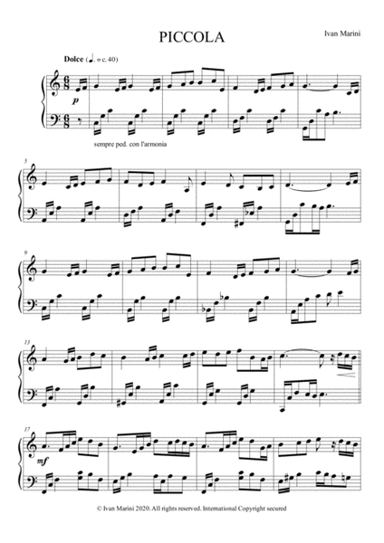 PICCOLA - for Piano solo Easy Piano - Digital Sheet Music