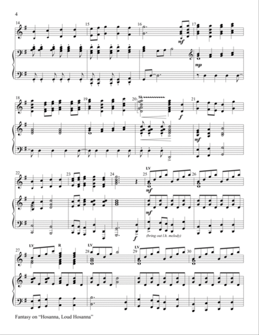 Fantasy on Hosanna, Loud Hosanna 3-Octaves scores gallery preview page 4