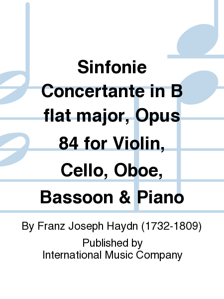 Sinfonie Concertante in B flat major, Op. 84 for Violin, Cello, Oboe, Bassoon & Piano (STUTCH)