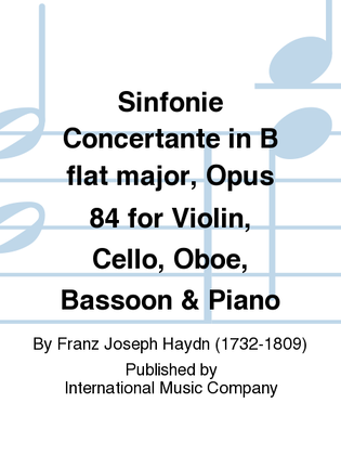 Book cover for Sinfonie Concertante In B Flat Major, Opus 84 For Violin, Cello, Oboe, Bassoon & Piano