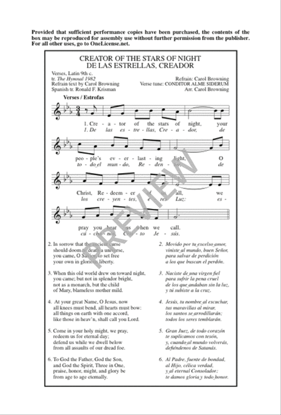 Creator of the Stars of Night / De las Estrellas, Creador 2-Part scores gallery preview page 7