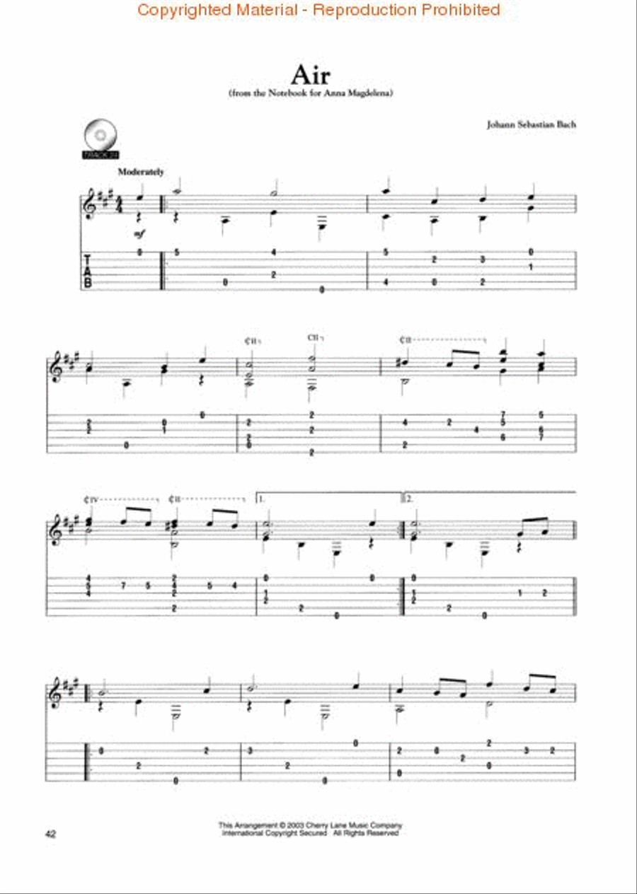J.S. Bach – 50 Solos for Classical Guitar Acoustic Guitar scores gallery preview page 3
