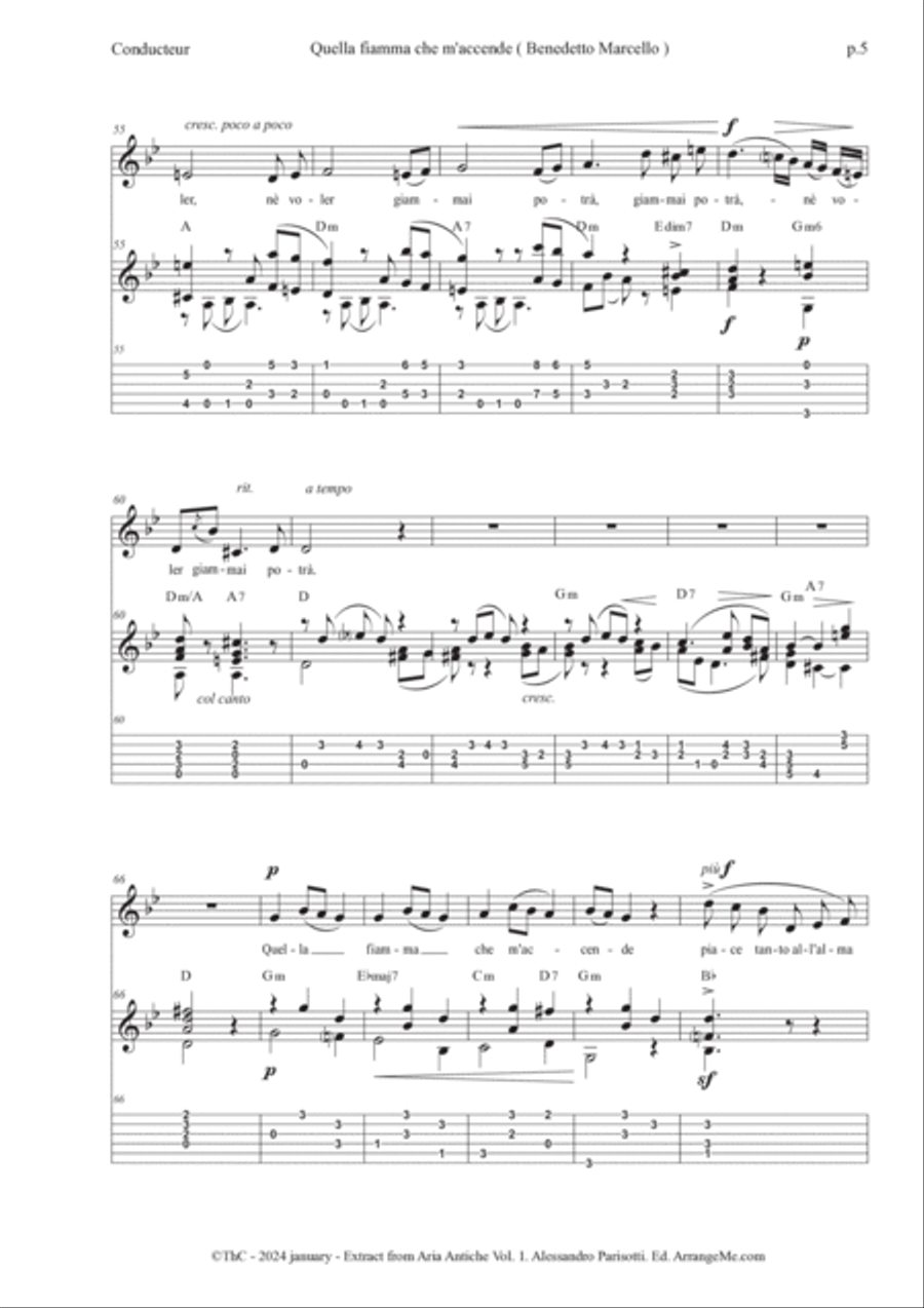Quella fiamma che m'accende ( Extract from Aria Antiche Vol.1 ) Acoustic Guitar scores gallery preview page 5