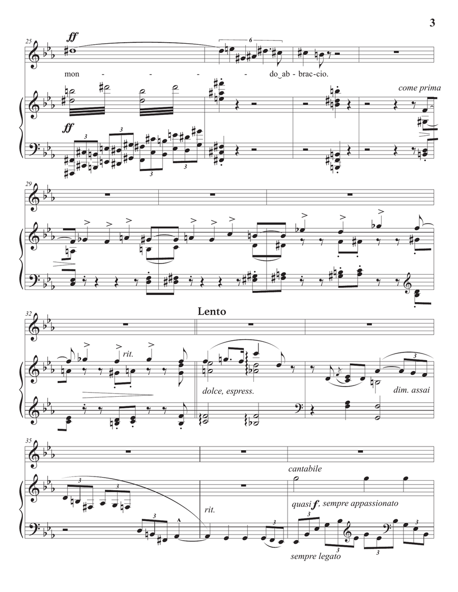 LISZT: Pace non trovo, S. 270 (first version, transposed to E-flat major) Piano, Vocal scores gallery preview page 4
