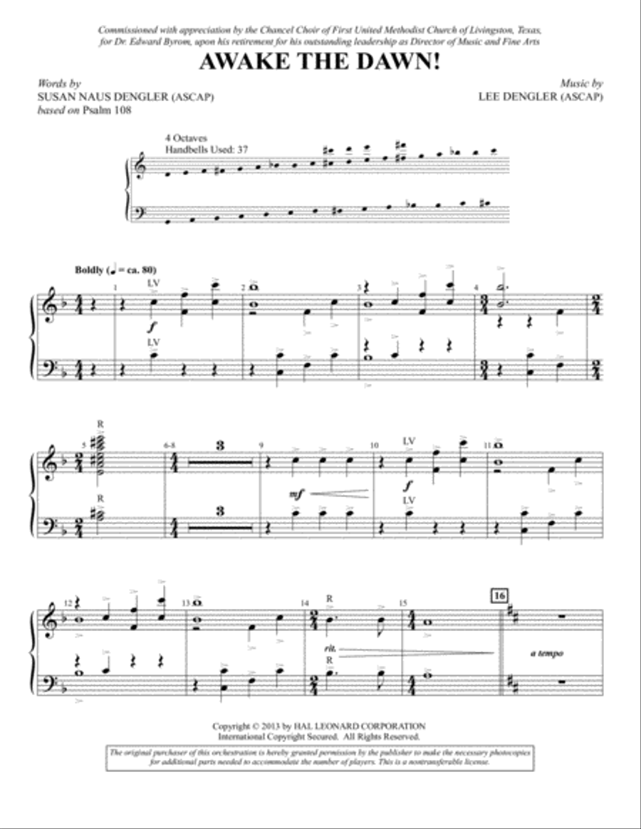 Awake The Dawn! Handbell Choir scores gallery preview page 4