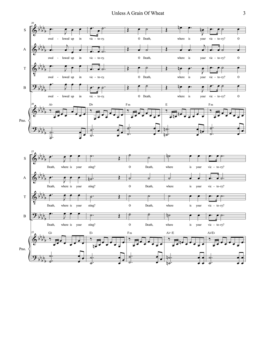 Unless A Grain Of Wheat Unless A Grain Of Wheat 4-Part scores gallery preview page 3
