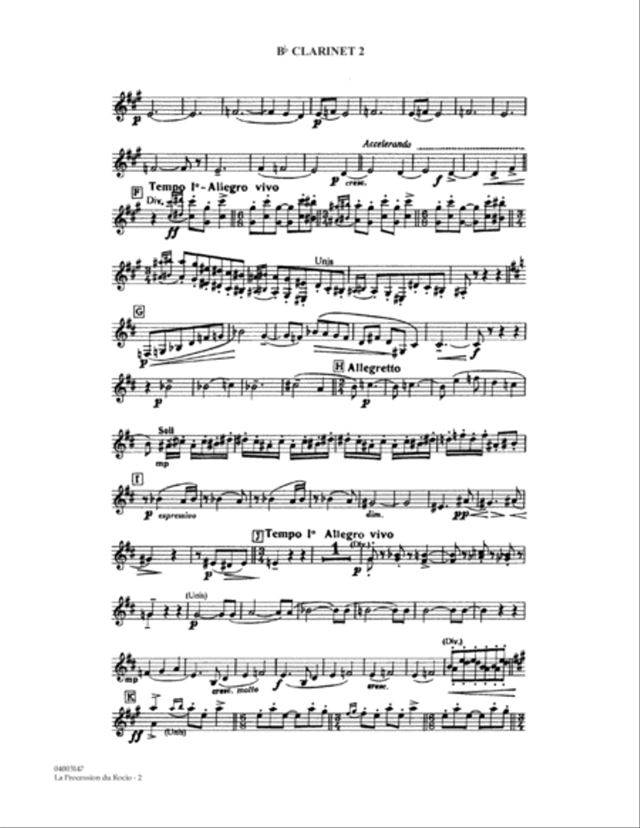 La Procession du Rocio (arr. Alfred Reed) - Bb Clarinet 2 Concert Band scores gallery preview page 2