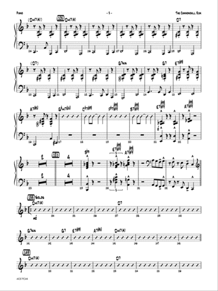 The Cannonball Run: Piano Accompaniment Jazz Ensemble scores gallery preview page 3