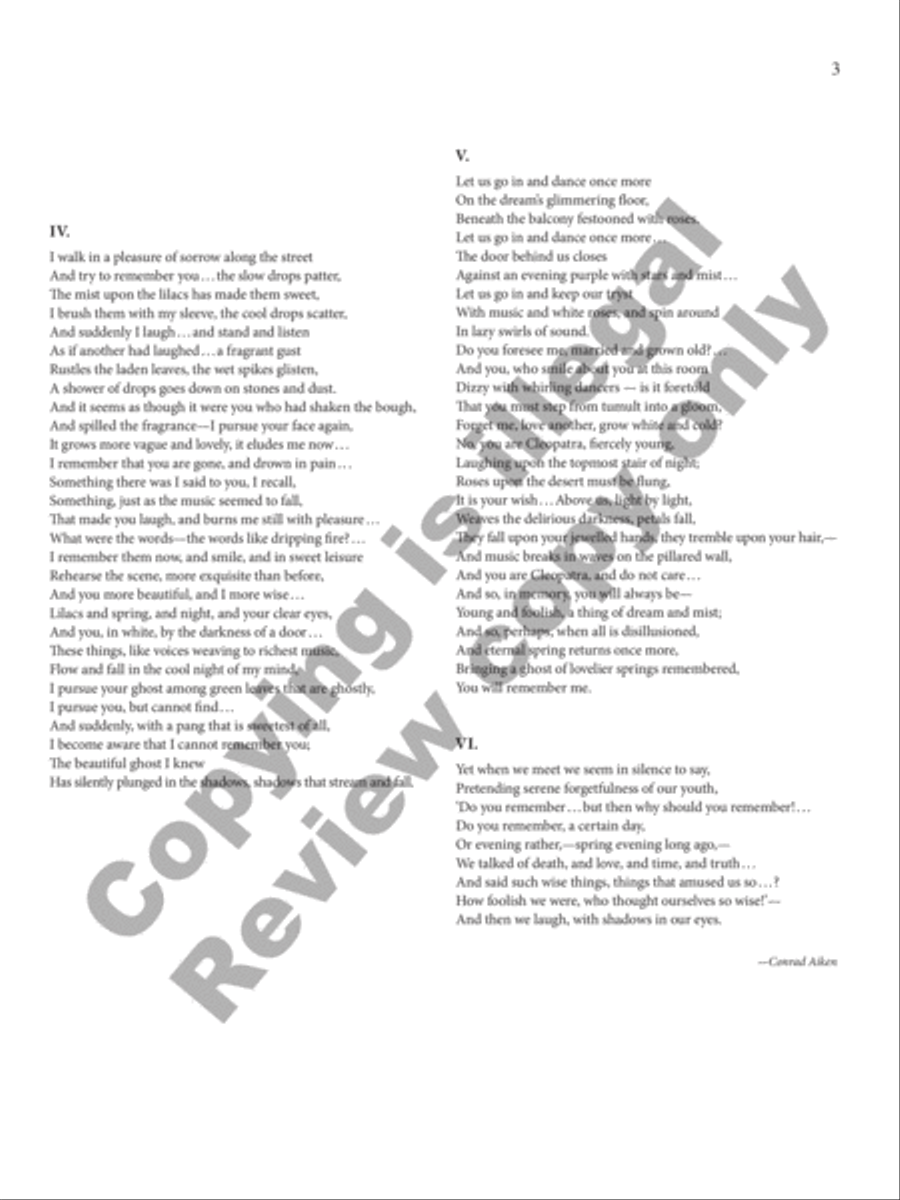 Nocturne of Remembered Spring Baritone Voice scores gallery preview page 4