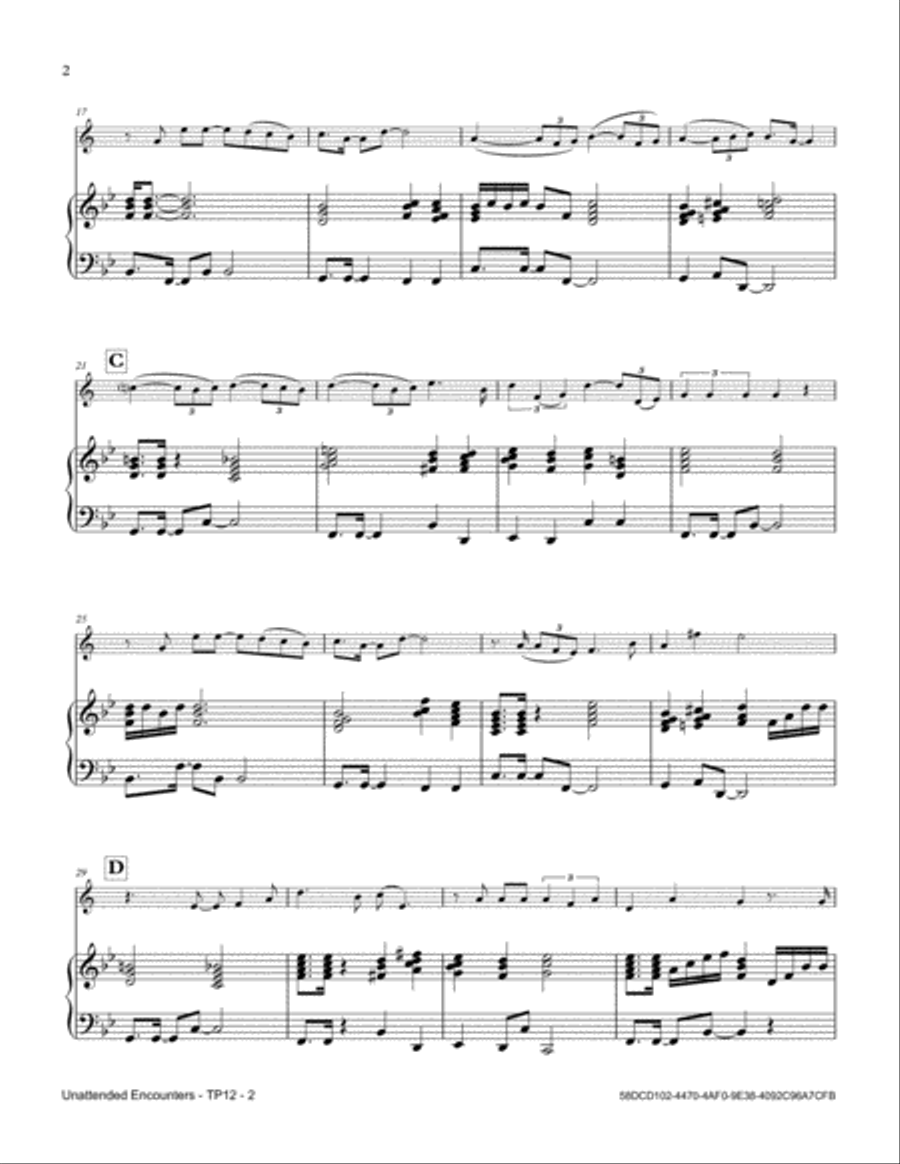 Unattended Encounters Trumpet Solo scores gallery preview page 2