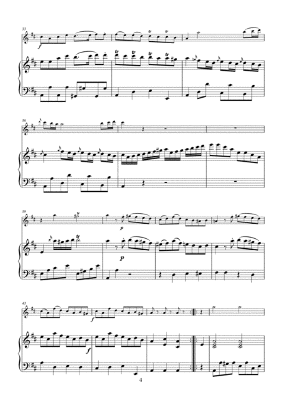J. C. Bach Six Sonatas for flute and piano No. 1 - 3 Flute Solo scores gallery preview page 5
