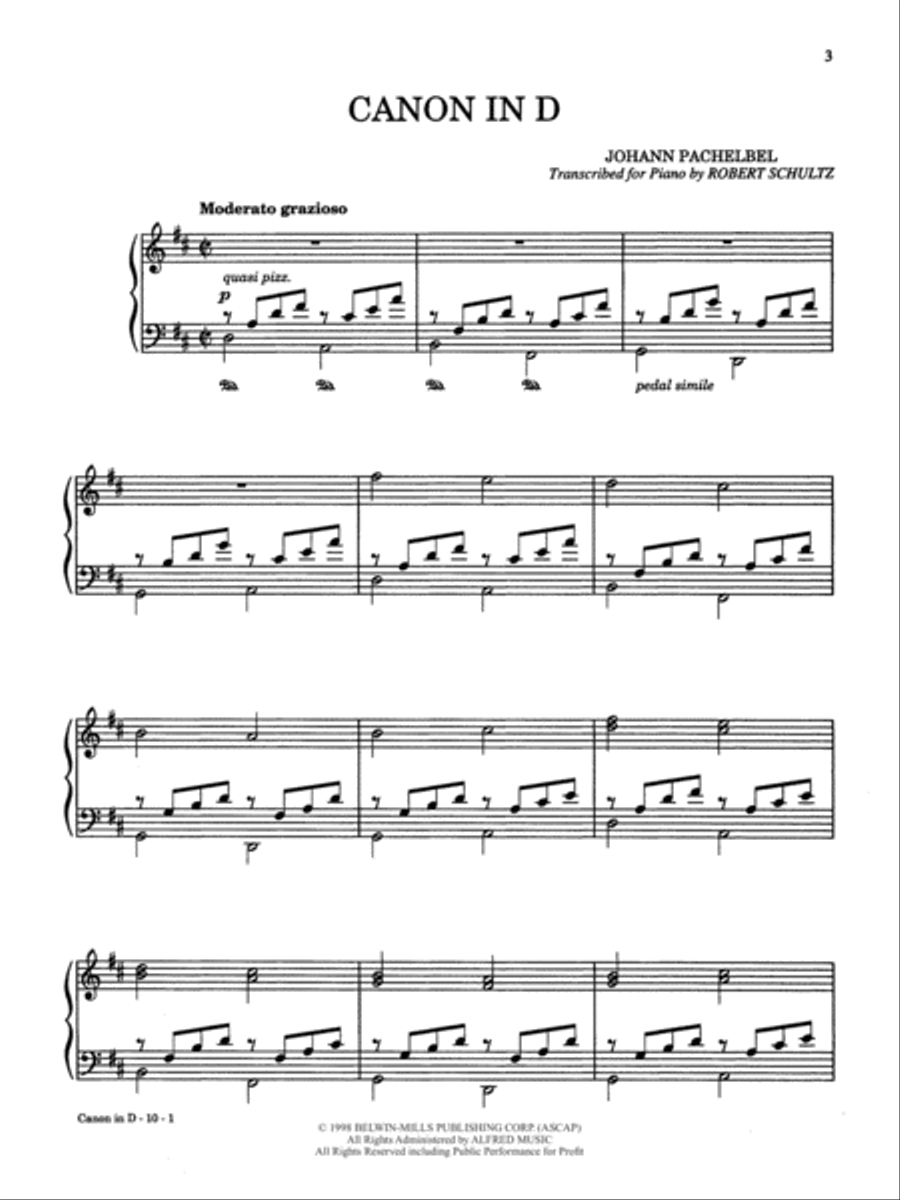 Canon in D Plus 12 Masterpieces Piano Solo scores gallery preview page 3