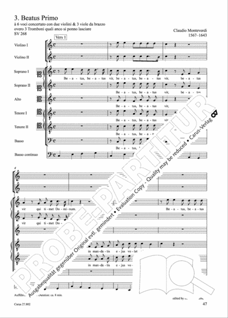Salmi I (Selva morale e spirituale) Collection / Songbook scores gallery preview page 72