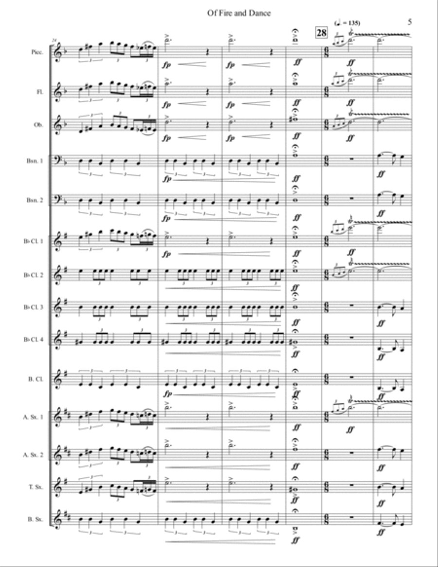 Of Fire and Dance Woodwind Ensemble scores gallery preview page 5