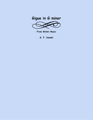 Book cover for Gigue in G minor from Water Music