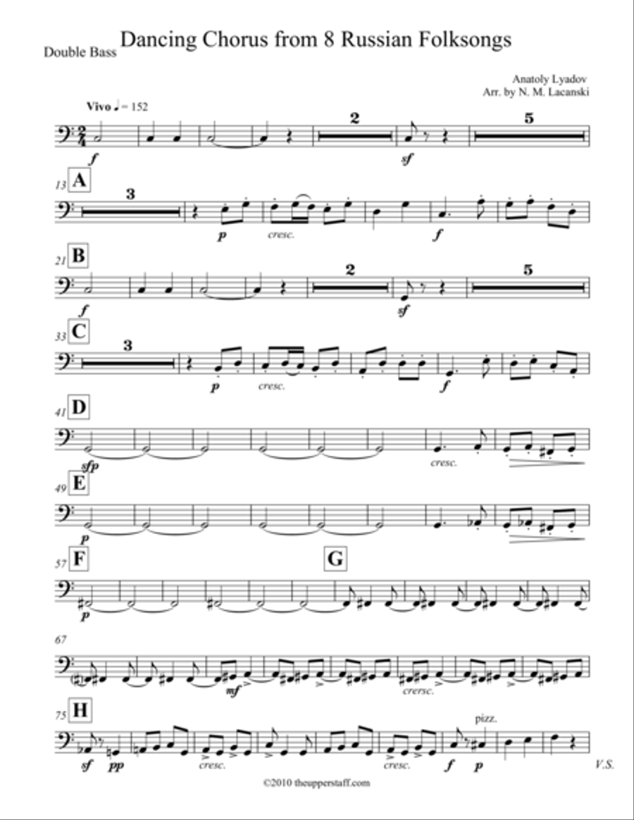 8 Russian Folksongs Dancing Chorus Choir scores gallery preview page 1