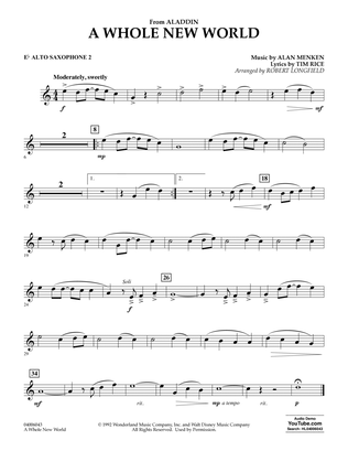 A Whole New World (from Aladdin) (arr. Robert Longfield) - Eb Alto Saxophone 2