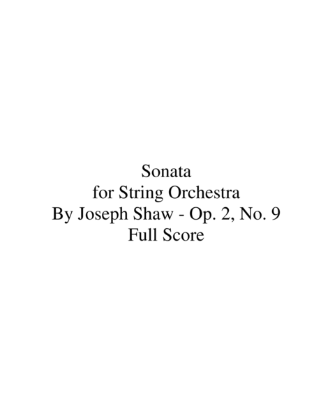 Sonata for String Orchestra image number null