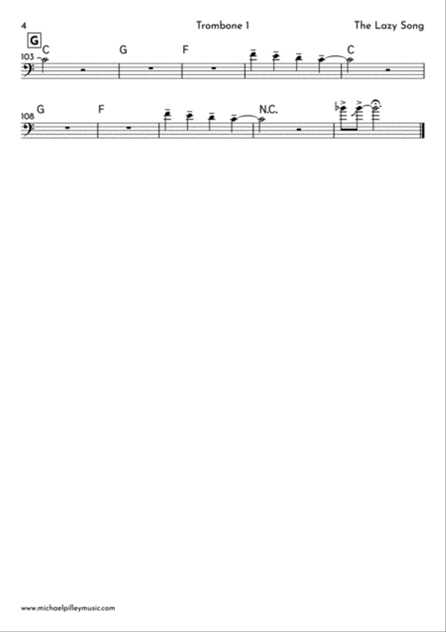 The Lazy Song Brass Ensemble scores gallery preview page 5