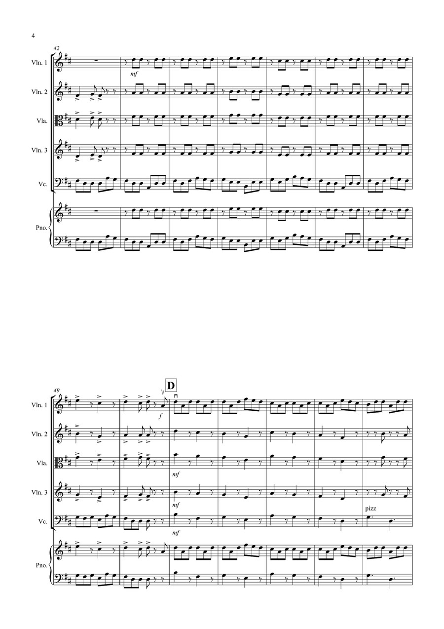 The Irish Washerwoman for String Quartet String Quartet scores gallery preview page 4