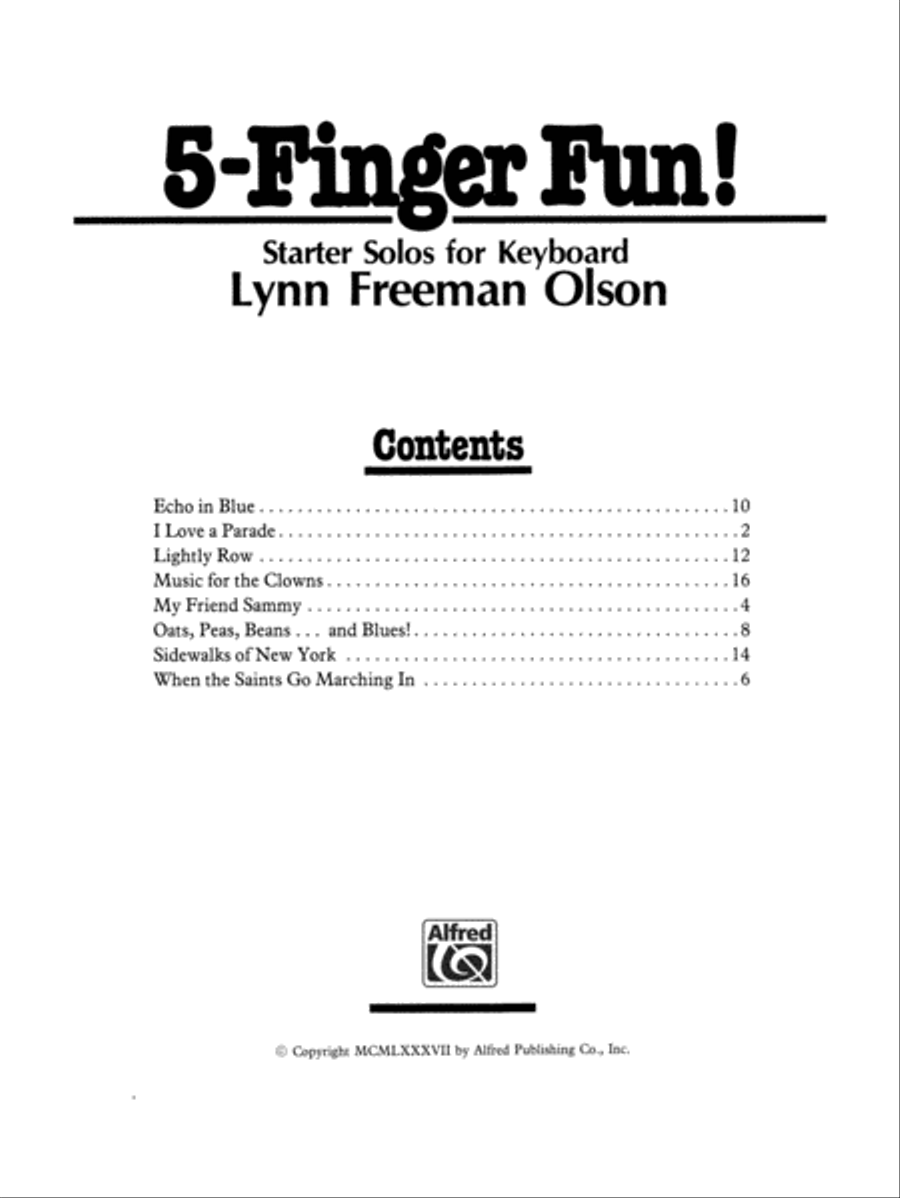 Five-Finger Fun Piano Method scores gallery preview page 1