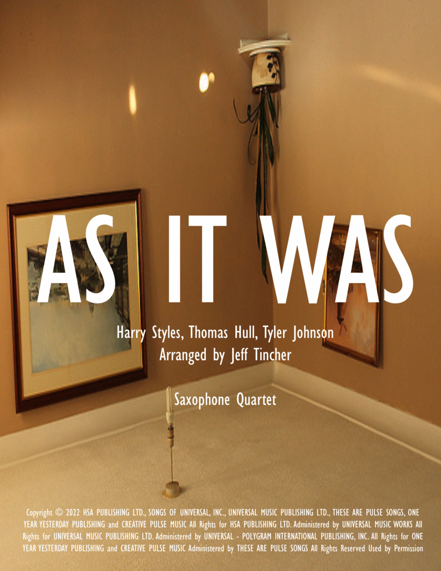 As It Was Woodwind Quartet scores gallery preview page 1