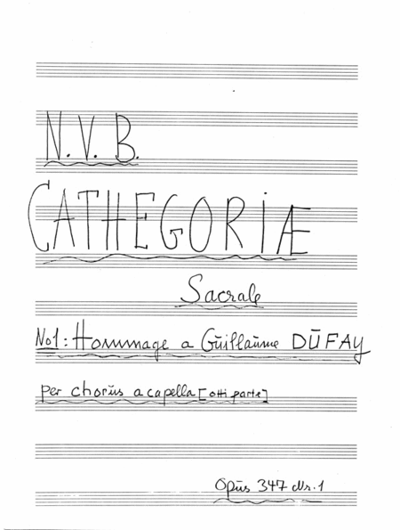 Cathegoriae Sacrale No. 1 Op. 347