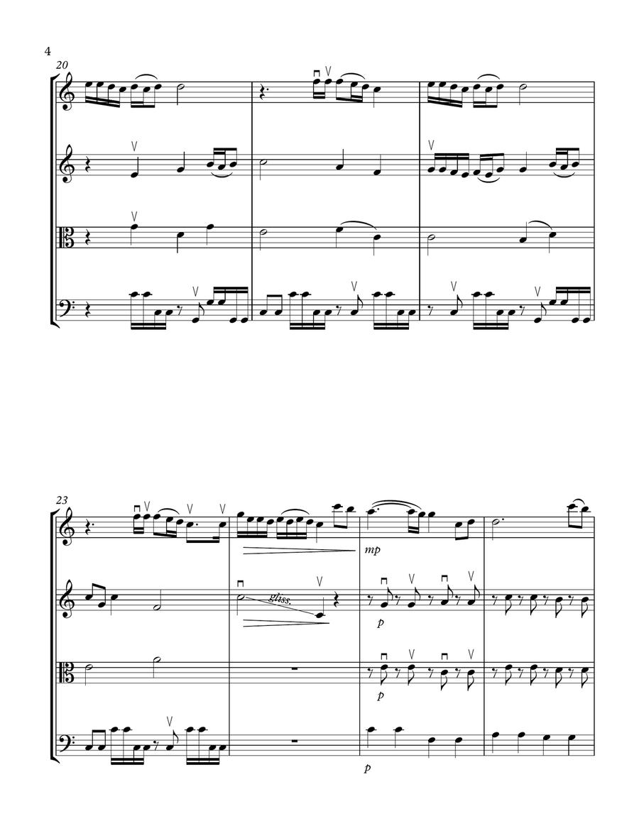 Trumpets String Quartet scores gallery preview page 4