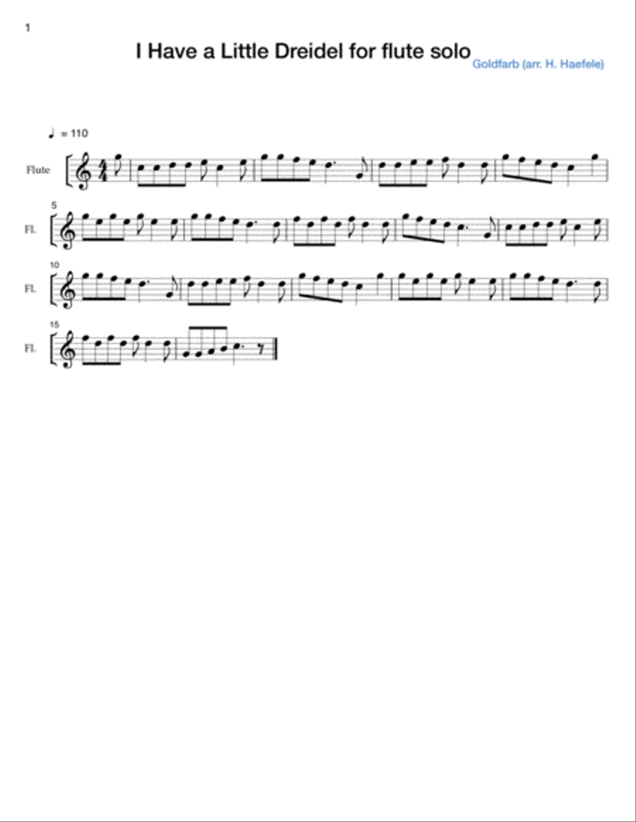 Holiday Songs for Solo Flute