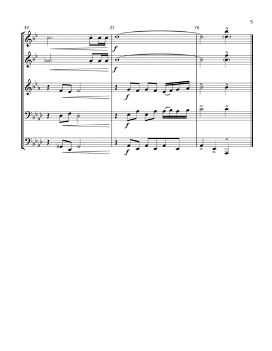 Lift High the Cross for Brass Quintet Brass Quintet scores gallery preview page 5